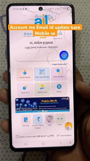 Email ID kaise update kare mobile se | canara bank account me | canara ai1 | mobile banking app se