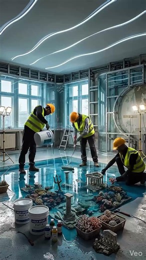 **Luxury Underwater Interior****Broken Floor → Atlantis Underwater City Floor 🌊** #aidesign