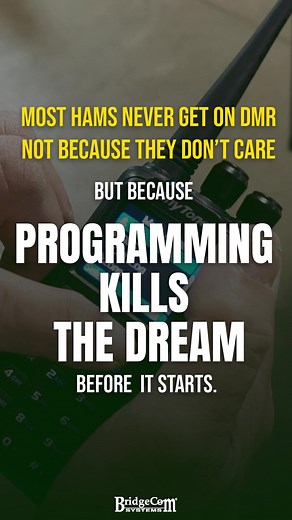 1.7K views | Programming shouldn’t be the wall that keeps you from DMR. The dream is on the other side. #HamRadio #DMR #AmateurRadio #TwoWayRadio Tap the link and take a look: https://www.bridgecomsystems.com/pages/dmr-radio-bundles?utm_source=fb_shorts&utm_medium=socials&utm_campaign=dmr-radio-bundles | BridgeCom Systems, LLC | Facebook