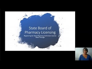 Pharmacy Technician License Registration Walkthrough