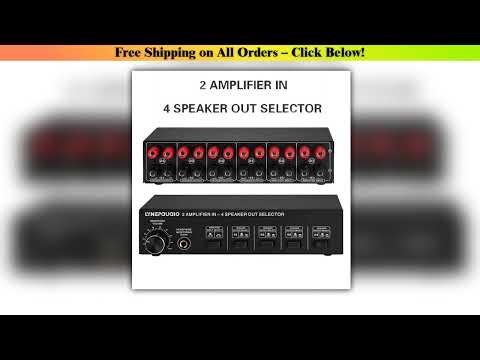 LYNEPAUAIO 2 in 4 Out Speaker Selector Switch Box 4 Zone Amplifier Speaker Selector Volume Control
