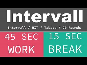 BEST SPORT INTERVAL TIMER - 45 sec Exercise / 15 sec Break / 20 Rounds / GYM TABATA HIT - TIMER