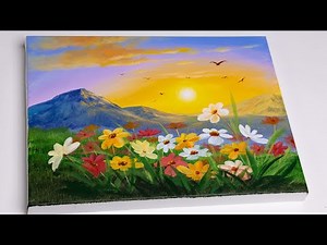 Acrylic Painting For Beginners | Spring Landscape Painting