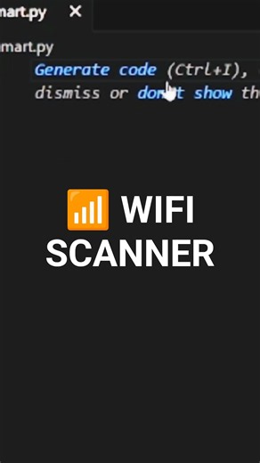 📶 Fake Wi-Fi Scanner Using Python 🤯 #coding #python #viral
