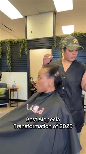 Tarsha Johnson on Instagram: "This was hands down one of the best alopecia transformations of 2025. I loved how she was willing to share her journey with the world. She already walked in with so much confidence, and the hair transformation was just the icing on the cake.#blackhair #alopecia #hairtransformation"