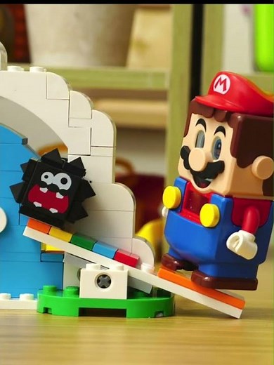 LEGO Super Mario stopmotion「mario Fuzzy Flippers challenge」#shorts