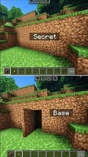 I built Hidden Base in Minecraft PE #shorts #mcpe