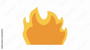 Fire flames 2D object animation. Combustion conflagration. Campfire igniting. Hot burning bonfire flat cartoon 4K video, transparent alpha channel. Flammable fire animated icon on white background