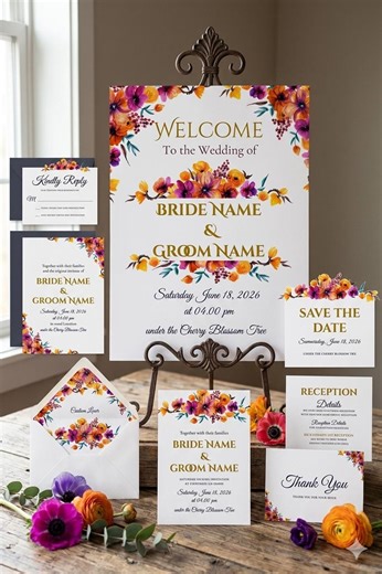 Elegant Floral Wedding Stationery Suite - Etsy