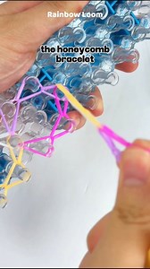 This Honeycomb bracelet is a classic! We’re getting summer vibes from this color combo too 😉☀️ (Featuring Rainbow Loom’s Mega Combo Set) #rainbowloom #crafts #braceletmaking #bracelets #asmrvideo | Rainbow Loom