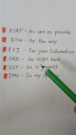 Common English Short Forms You Should Know! #shorts