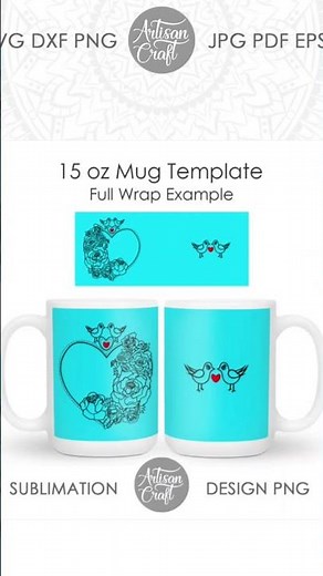 Mug sublimation template for 11 oz and 15 oz mug