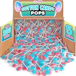Cotton Candy Lollipops - 5 Pounds - Pink and Blue Candy - Gender Reveal Favors - Pastel Suckers, Schools, Banks, Church, Parades, Baby Shower