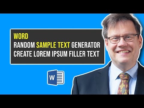 Random sample text generator lorem ipsum in Word