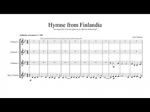 Sibelius, Jean - Hymne from Finlandia arranged for Clarinet Quartet