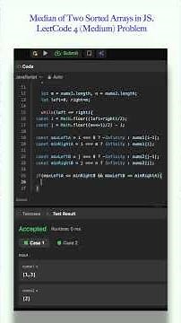 Median of Two Sorted Arrays — Explained in 60 Seconds ⚖️ #coding #codeprep #programminglanguage