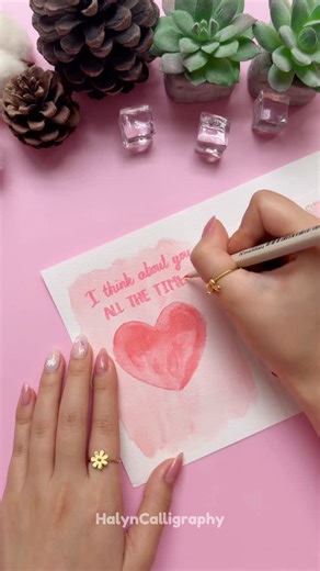 Halyn Calligraphy on Instagram: "DIY Unique Love Card Idea 💗"