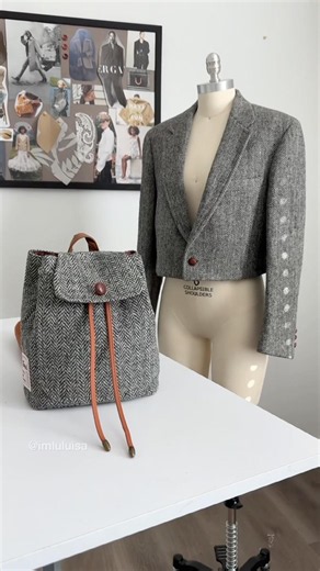this blazer became a backpack ✂️♻️ AND a whole outfit 😭