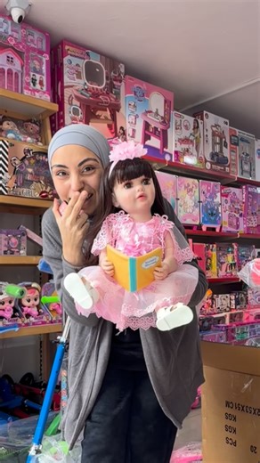 ASH | Toy Store on Instagram‎: "البنت السيليكون يلي بتحكي و بتتحرك صارت موجودة فيكن تطلبوها على رقم الواتسب او تزورونا بالمحل"‎