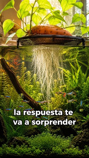 Un CAMOTE (batata) en el ACUARIO de agua dulce… ¿funciona?