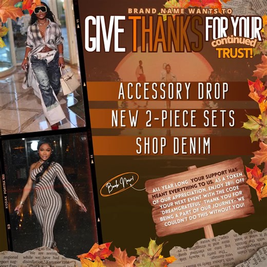 Thanksgiving Flyer, Beauty Flyer, Flyers, Business Flyer, Clothing Store, Fashion Clothing Store Flyer, Thanksgiving- Canva Template - Etsy