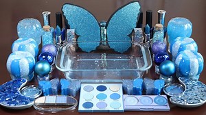 Mixing BLUE Makeup, More Stuff & BLUE Slime Into slime! Most Satisfying Slime Video. | Luxury Cosmetics