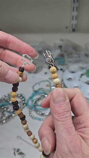 Easy Beaded Necklace Tutorial- 2 Hole Slider Beads and Hobby Lobby Beads #jewelrymaking
