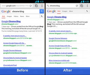 Latest Chrome for Android offers full-screen browsing and easier search refinements