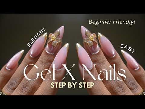 How To Do Gel X Nails at Home ✨Prep, Full Set, Step by Step Beginner Nail Art✨ gel x nails tutorial