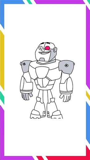 Drawing Cyborg | Teen Titans Go Cartoon Drawing
