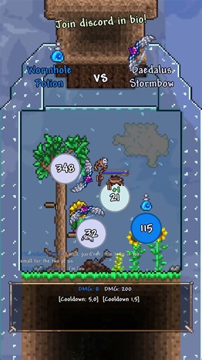 Wormhole Potion VS Daedalus Stormbow #simulation #satisfying #shorts #terrariasimulations