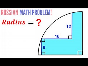 Russian Math Question: Find the Radius | (Quarter circle) | #math #maths #geometry