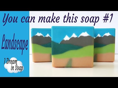 How to make a LANDSCAPE SOAP ~ You can make this soap part 1. Cold process soap making tutorial