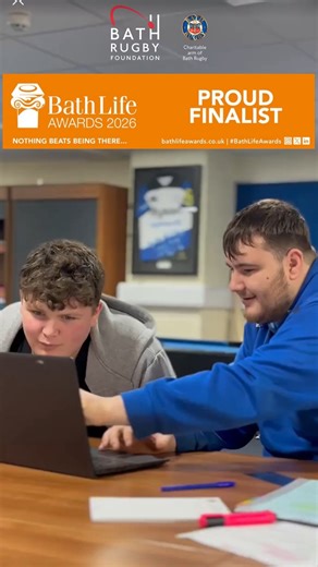 Bath rugby foundation on Instagram: "1 in 5 students don’t attend school regularly. That’s why alternative provision matters. We’re incredibly proud to be named finalists in the Bath Life Awards 2026 - Education category 🏆 👉 Our alternative provision pathways have achieved 80% attendance from young people who hadn’t been in school for over 18 months. Learning doesn’t look the same for everyone - and that’s the point. #ChangingYoungLives"