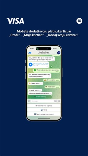 9.5K views · 13 reactions | Visa ChatBot je digitalna platforma i svakodnevni saputnik korisnika Visa Premium kartica. Dostupan na aplikacijama Viber i Telegram, Visa ChatBot omogućava jednostavnu i brzu aktivaciju Visa Premium pogodnosti.Saznajte sve o specijalnim ponudama i ekskluzivnim benefitima svojih kartica i koje možete aktivirati na nekoliko načina. Evo kako možete aktivirati Visa ChatBot - pogledajte video! #visainfinite #premiumcard | API Bank | Facebook
