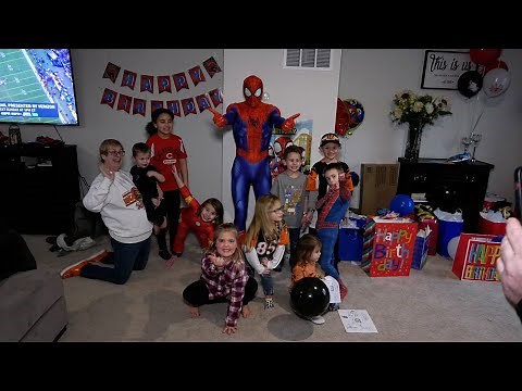 Spider Man Visits Kolten and Logans' Birthday Party