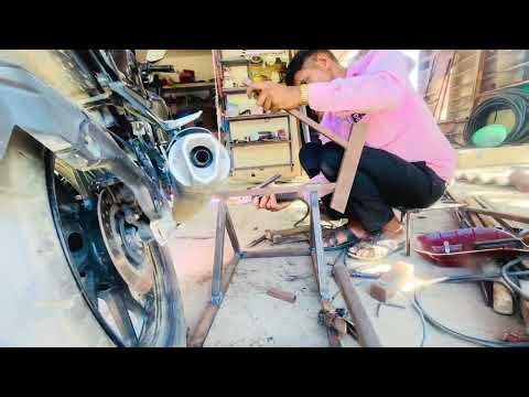 Sports bike me Paddock stand / ya main stand kese benao || how make paddock stand #modified 
