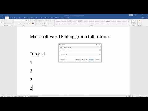 Microsoft word Editing group full tutorial