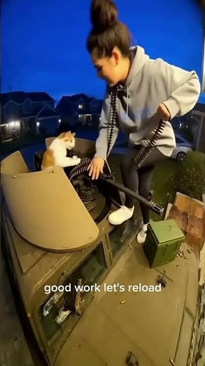 Funny Cat Shooting a Machine Gun 😹💥 | Wait Till You See Who Reloads It!