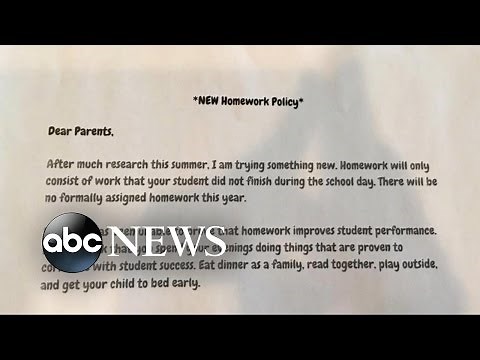 Teacher's No Homework Policy Goes Viral