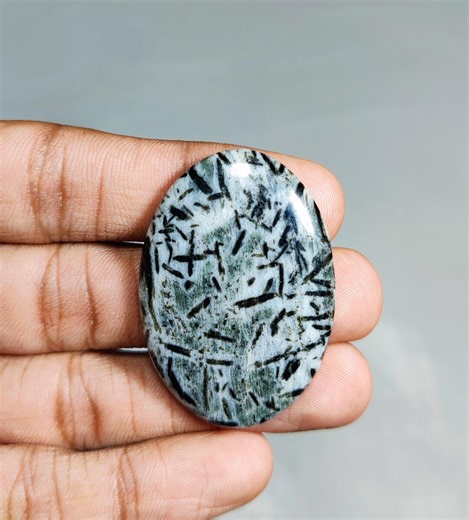 Hornblende Natural Oval Shape Cabochon: Loose Gemstone for Making Jewelry { Size - 43X30X5 Mm, 60 Ct. } A-87 - Etsy