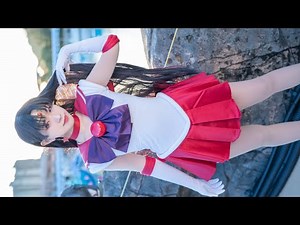 【Sailor Moon】セーラーマーズ posing for cosplay making video.Japanese anime culture【Sailor Mars】