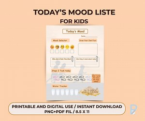 Kids Daily Mood Tracker | Feelings Chart (printable PDF) - Etsy Australia