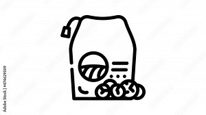 powder detergent for hand washing animated line icon powder detergent for hand washing sign. isolated on white background