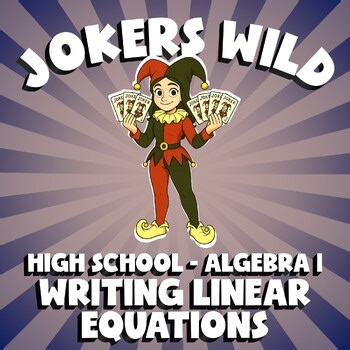 Writing Linear Equations JOKERS WILD Math Game - No Prep Algebra 1 Review