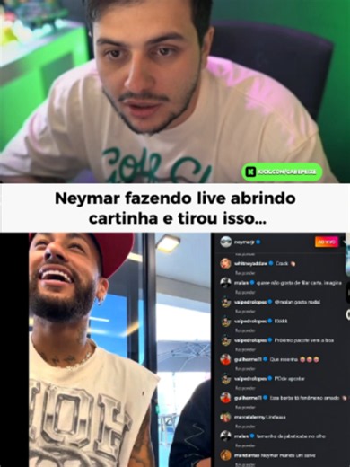 Neymar fazendo live abrindo cartinha e tirou isso...#gabepeixe #neymar #pokemon