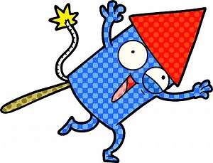 Comic-Feuerwerk-Rakete