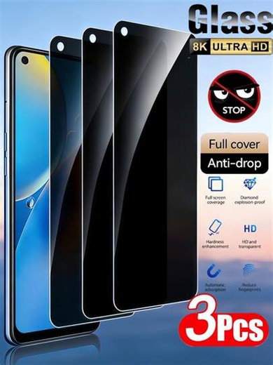 Shockproof Privacy Screen Protector 3Pcs Privacy Tempered Glass Screen Protection Compatible With Samsung Galaxy S26 S25 S24 Ultra FE/Compatible With IPhone 17 16 Pro Max/Compatible With HUAWEI/Honor/Compatible With Xiaomi/Poco/ Note 15 Full Coverage 9H Hardness Anti-Fingerprint Case Friendly Sensitive Touch, Dust-Proof Automatic Adsorption Is Easy To Install [Does Not Support Fingerprint Unlocking] Spring Birthday Gift | SHEIN