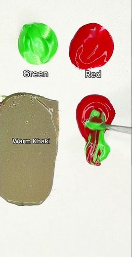Green + Red | Mixing Acrylic Paint Colors 🎨✨