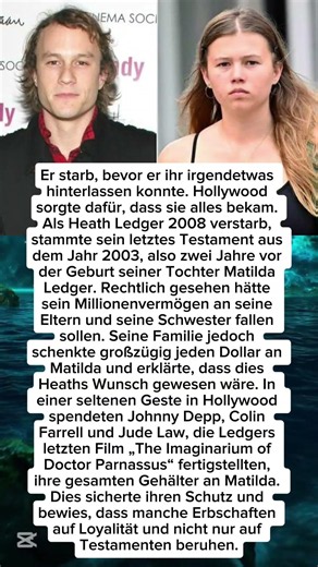 Heath Ledgers Vermächtnis: Hollywood vereinte sich für seine Tochter Matilda ❤️